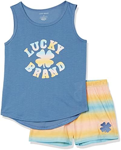 Пижамный комплект свободно намаляване на Lucky Brand, за момичета от 2 теми