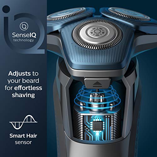 Philips Norelco Shaver 7100, Акумулаторна Самобръсначка за мокро и сухо почистване с технологията SenseIQ и подвижни