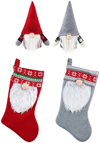 Чорапи с джуджетата Очарован дракони (18 см) с 2 съответните орнаменти във формата на джуджета - Подаръчен комплект Коледни