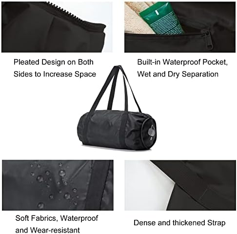 Сгъваема спортна чанта обем 25 л за възрастни, Водоустойчива чанта Weekender с отделение за изсушаване и овлажняване,