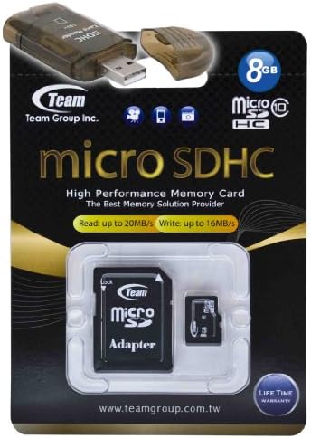 Високоскоростна карта памет microSDHC Team 8GB Class 10 20 MB/Сек. Невероятно бърза карта за телефона SONY ERICSSON Xperia