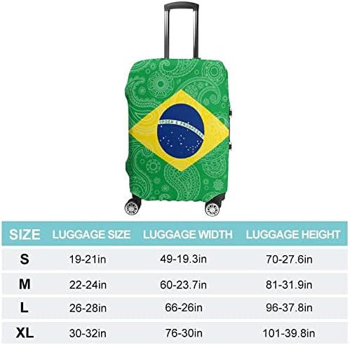 Бразилски Флаг Пейсли Забавен Пътна Чанта За Багаж Еластичен Куфар Със Защита От Надраскване, Моющийся Протектор За Багаж