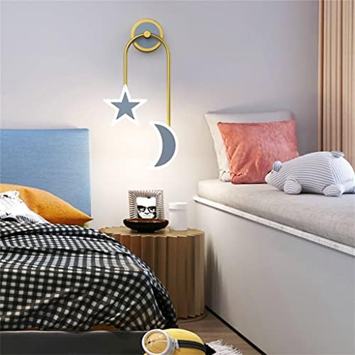 WENLII Nordic Star Moon монтиран на стената лампа, Черен, Сив, Стенен лампа за Прикроватной нощни шкафчета, Спални, Всекидневна, Коридор, фонови осветители за помещения (Цвят: E