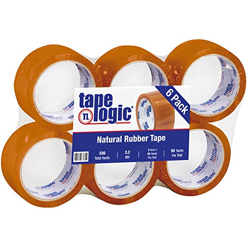 Лентата Logic 2 инча x 55 ярда 2,2 Mils Прозрачна, сверхпрочная Опаковане лента от естествен каучук, 6 опаковки, идеални
