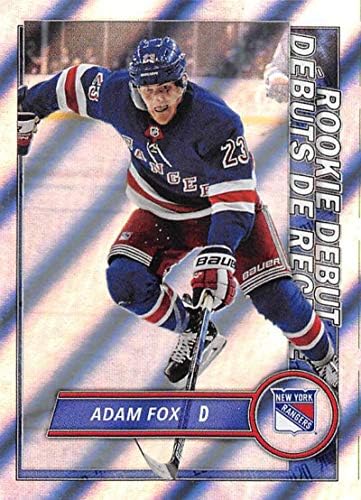 Стикер Topps NHL 2020-21 # 531 Адам Фокс Дебют за начинаещи от фолио RC Хокейна стикер начинаещ , Ню Йорк Рейнджърс от алуминиево фолио (мини, Тънка, отслаивающаяся стикер)