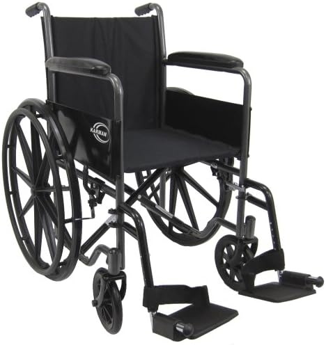 Лека инвалидна количка Karman с подвижна поставка за крака, 18 инча