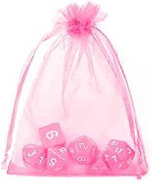 50 Бр. Розови торбички от органза 3,54 x 4,33 9x11 см, пликове за съвсем малък, Бижута, Бонбони, Подарък чанта, изработена