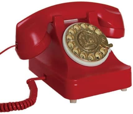 Телефон GaYouny с Кабелен набор от Стаята, Телефон с Превръщането набор, Ретро Телефон, Въртящи се Телефони, Стационарен телефон за Офиса, Дома, хотела (Цвят: Червен)