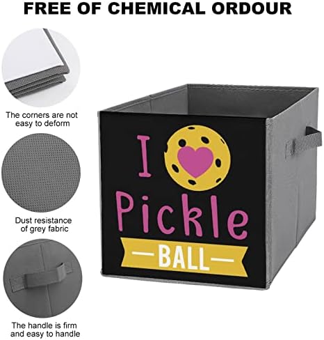 I Love Pickle Спортен Топката Сгъваем Текстилен Кутия За Съхранение на Кубчета 11-Инчови Сгъваеми Кутии За Съхранение
