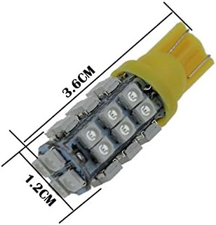 ZHANSHENZHEN Жълт RV T10 W5W Ъглова лампа за четене 3528 SMD LED 28 Излъчватели dc 12 280 285 447 A034-Y (опаковка от 4 броя)