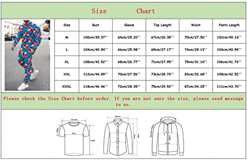Мъжки Есенно-Зимни Коледни Комплекти от 2 теми, в началото на с кръгло деколте и дълъг ръкав, Блуза и Дълги Панталони, Мъжки Костюм с принтом, Яке