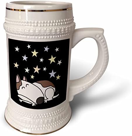 Триизмерна Забавно Спящата куче Териер и Карикатура със Звездите - Чаша за стейна на 22 унция (stn_353670_1)