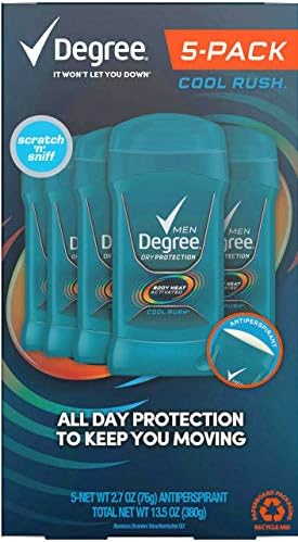 Против изпотяване Degree Men Dry Protection, Cool Rush 2,7 унции - Опаковка от 5 броя - Опаковката може да се различават