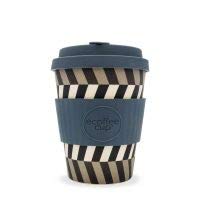 Чаша Ecoffee: Погледни ме в очите с помощта на сиво-синя силиконова чашка на 12 унции, многократно и екологично чиста