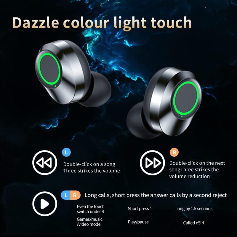 Слушалки Volt Plus TECH Wireless V5.3 LED Pro, съвместими с вашия HTC Desire 612 IPX3 Bluetooth-защита от вода и пот/шумопотискане