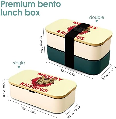 Весела Krampus Bento Lunch Box Херметични Контейнери за храна Bento Box с 2 Отделения за Пикник в офиса