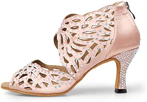 WUAILIM/ Дамски Обувки за Танци С Пайети, Обувки за Практикуване на Латиноамериканска Салса и Бачатой, Танцови Обувки