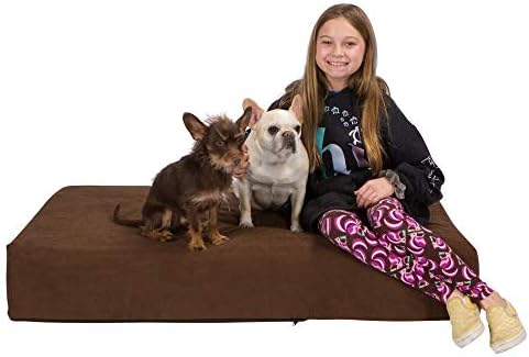 Легло за куче, Лъки Dog, Гел Пяна с ефект на паметта, по-Голямата, Шоколадово-Кафяв