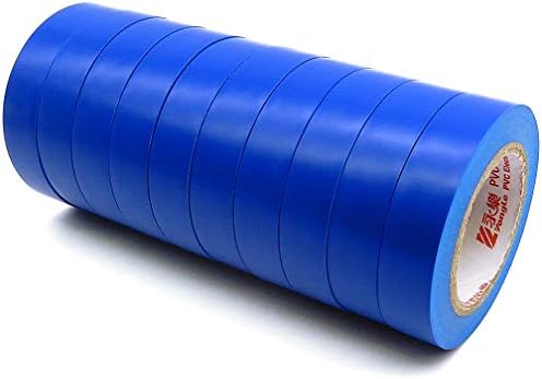 10 Роли електрически PVC ленти, Самозалепващи Водоустойчиви Изолиращи ленти Maveek Син цвят, Предназначени за напрежение