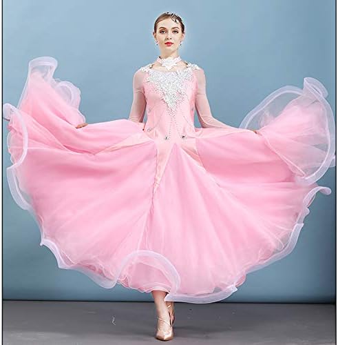 Женствена рокля за състезания по танци балната зала NAKOKOU, Бална рокля, Гладко