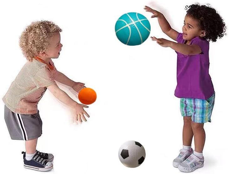 Набор от меки спортни топки CZLCD за деца с Различни Размери на Футболна топка, Баскетбол, Мини-футбол, Тенис топка,