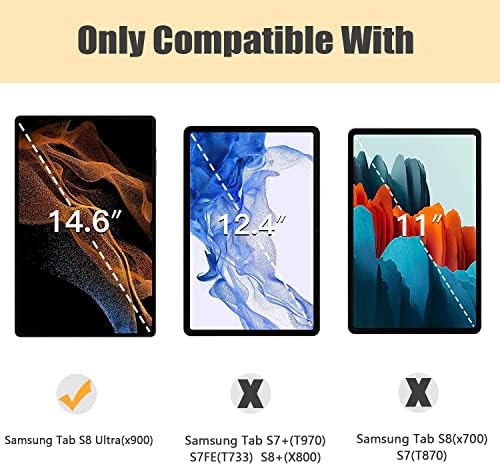 E за Носене-МРЕЖА за Samsung Galaxy Tab S8 Ultra с трансмисия S-pen Box 2022 година на издаване (SM-X900 / X906), вертикален