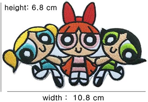 Бебешки ленти с логото на Супергерой три момичета, Cartoony лого, Желязо или шият Вышитую Нашивку 2 бр.