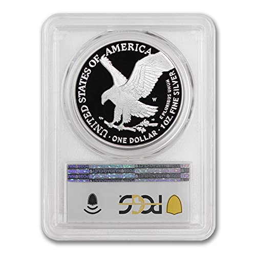 Камея American Silver Eagle PR-70 Deep с разбивка 2021 1 унция (Първия ден на издаване - Тип 2 - със званието на монетния