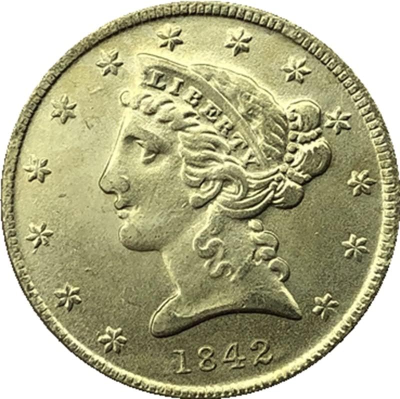 62 Различни Дати P Версия на САЩ на 5 Безплатни Златни Монети на Месингови Антикварни Чуждестранни Възпоменателни монети