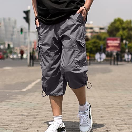 Туристически Панталони за Мъже,Мъжки къси Панталони-Карго Капри, Ежедневни Туристически Панталони Под Коляното, къси
