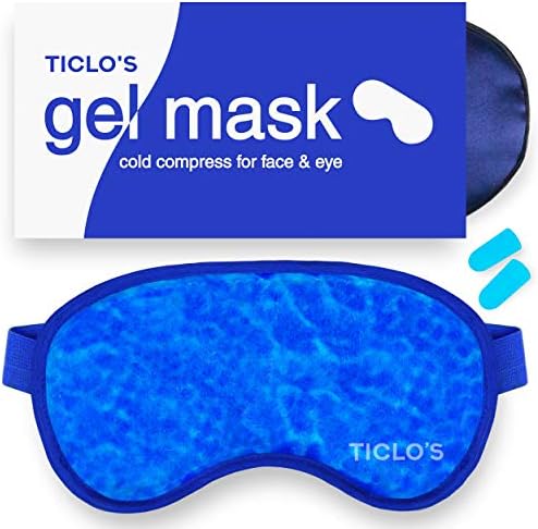 Гел маска за очи Ticlo's - Охлаждащ компрес с лед - Спокойна и масаж на Уморените, подпухнали очи, Главоболие, лицето