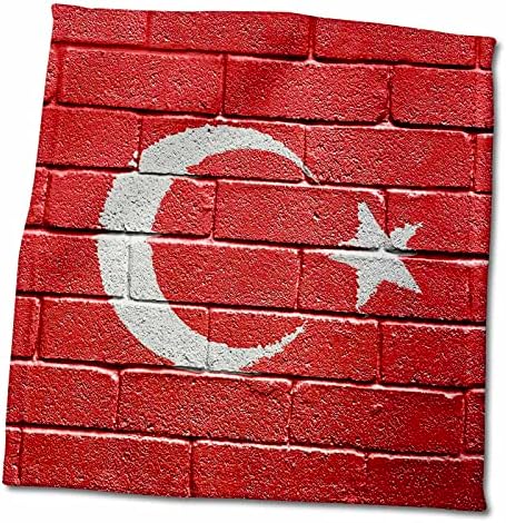 3. Националното знаме на Турция, рисувани в тухлена стена Турски кърпи (twl-155184-3)