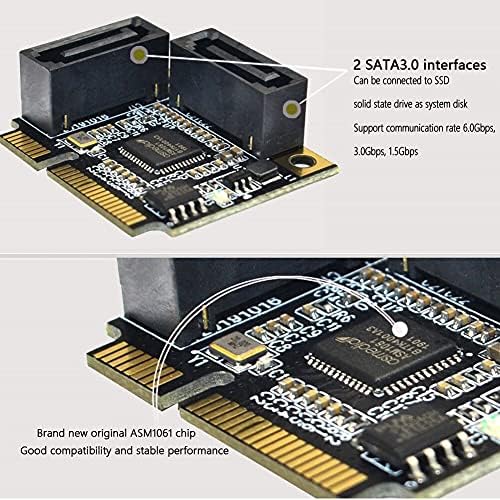 Съединители 2021 Mini PCI-E за карта, SATA3.0 Карта за разширяване на интерфейс на твърдия диск контролер интерфейс SSD