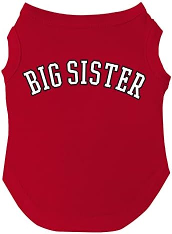 Размери на тениски Big Sister Къщата за кученца, играчки и големи породи (ярко-розово, 6X-Large 895)