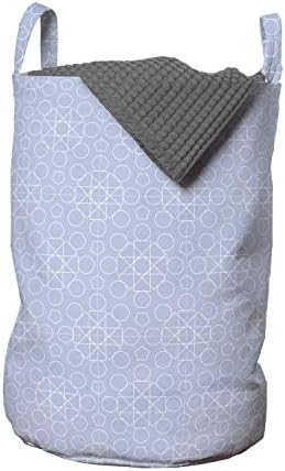 Абстрактна чанта за дрехи Ambesonne, в два цвята Цветен Принт, с Артистично Подредени Геометрични линии, Кошница за дрехи
