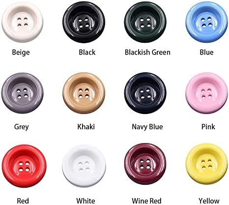 ZoTuoART Разноцветни Кръгли Копчета от смола с Различни Размери - Сгъстено Сменяеми Копчета С 4 Дупки - Аксесоари за