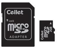 Cellet 2GB microSD карта за смартфон Motorola RAZR V с потребителски флаш памет, висока скорост на пренос на данни, щепсела