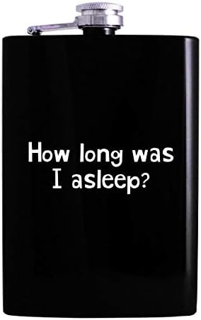 Колко дълго съм спал? - фляжка за алкохол с капацитет от 8 грама, черна