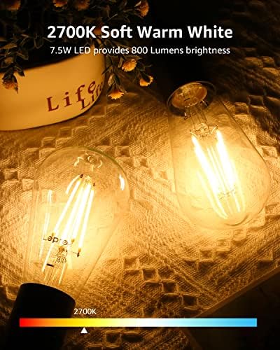 Комплект – 2 броя: 6 X led лампи с мощност 100 Вата в еквивалент и 4 Опаковки лампи Едисон с регулируема яркост 2700
