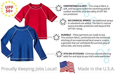 Тениска за плуване City Threads Обрив Guard Boys SPF50 + Sun - Произведено в САЩ