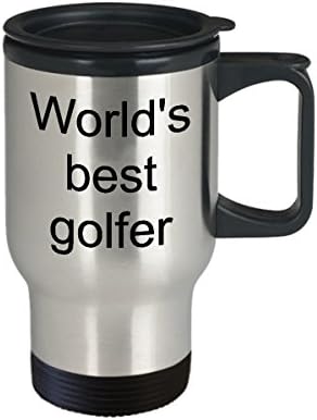 Най-добрата в света Пътна чаша за играчи На голф - Кафеена чаша на тема голф - Подаръци за възрастните играчи На голф,