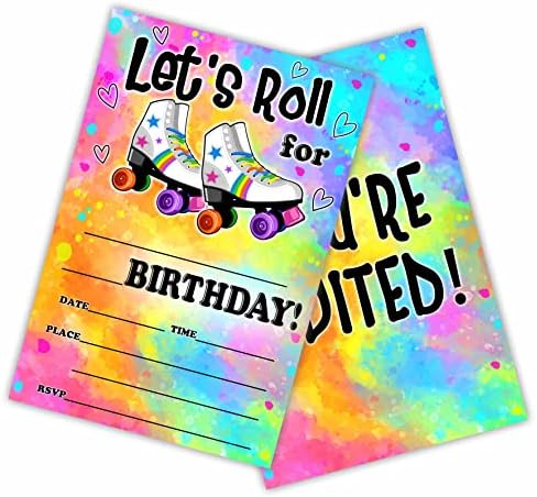 Покани за рожден Ден AWSICE Let ' s Roll, Картички-покани за рожден ден, за момчета, Момичета, деца, тийнейджъри, 20