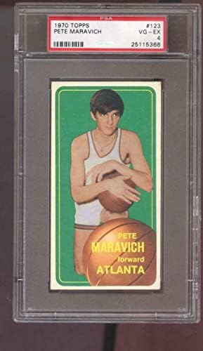 1970-71 Баскетболно карта Topps 123 Пита Маравича, начинаещ RC PSA 4 - та категория 1970 - Баскетболни карта, без подпис