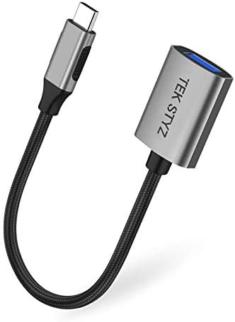 Адаптер Tek Styz USB-C USB 3.0 е подходящ за HTC U12 + OTG Type-C/PD мъжки USB 3.0 женски конвертор. (5 gbps)