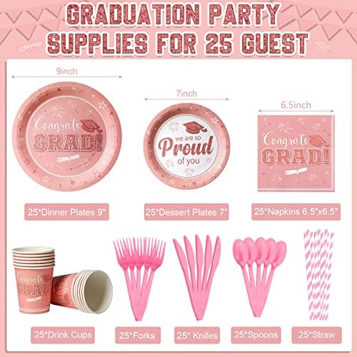 FunnyPars, 3 опаковки розова бала покривки за маса, вечерни декорации и аксесоари за абитуриентски партита, декорации