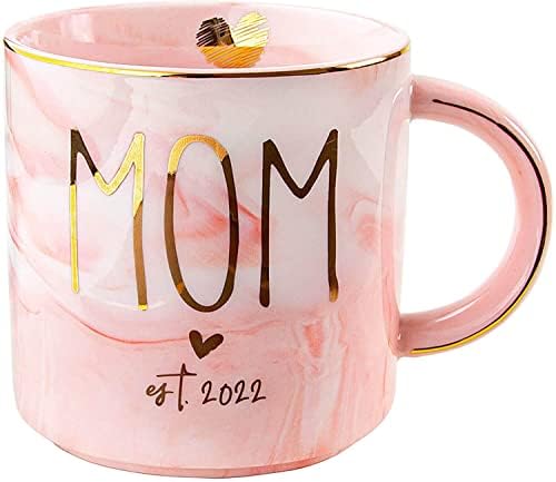 Прекрасни Подаръци за нови майки за жени - Нова Чаша за майки est 2022 - Подарък за Бъдеща майка За Първи път - Кафеена