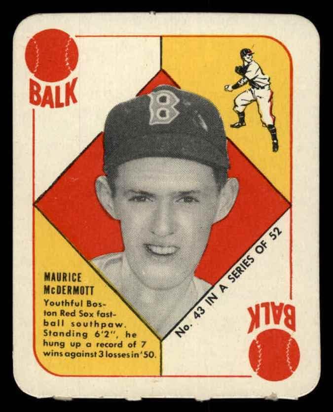 1951 Topps 43 Мики Макдермът на Бостън Ред Сокс (бейзболна картичка) EX/MT Red Sox