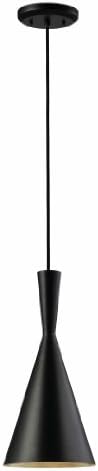 Окачен лампа Canarm IPL183B01BK Роко 1-Light, Черен