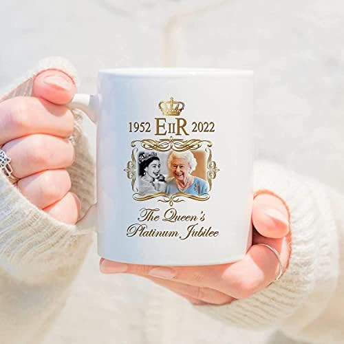Кафеена Чаша SYAN Queen Elizabeth II Platinum Jubilee 70 години От Рождението на V10B Queen Elizabeth 1952-2022 Керамични