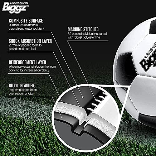 Biggz (12 пакети) Класически футболни топки премиум-клас, Размер 5